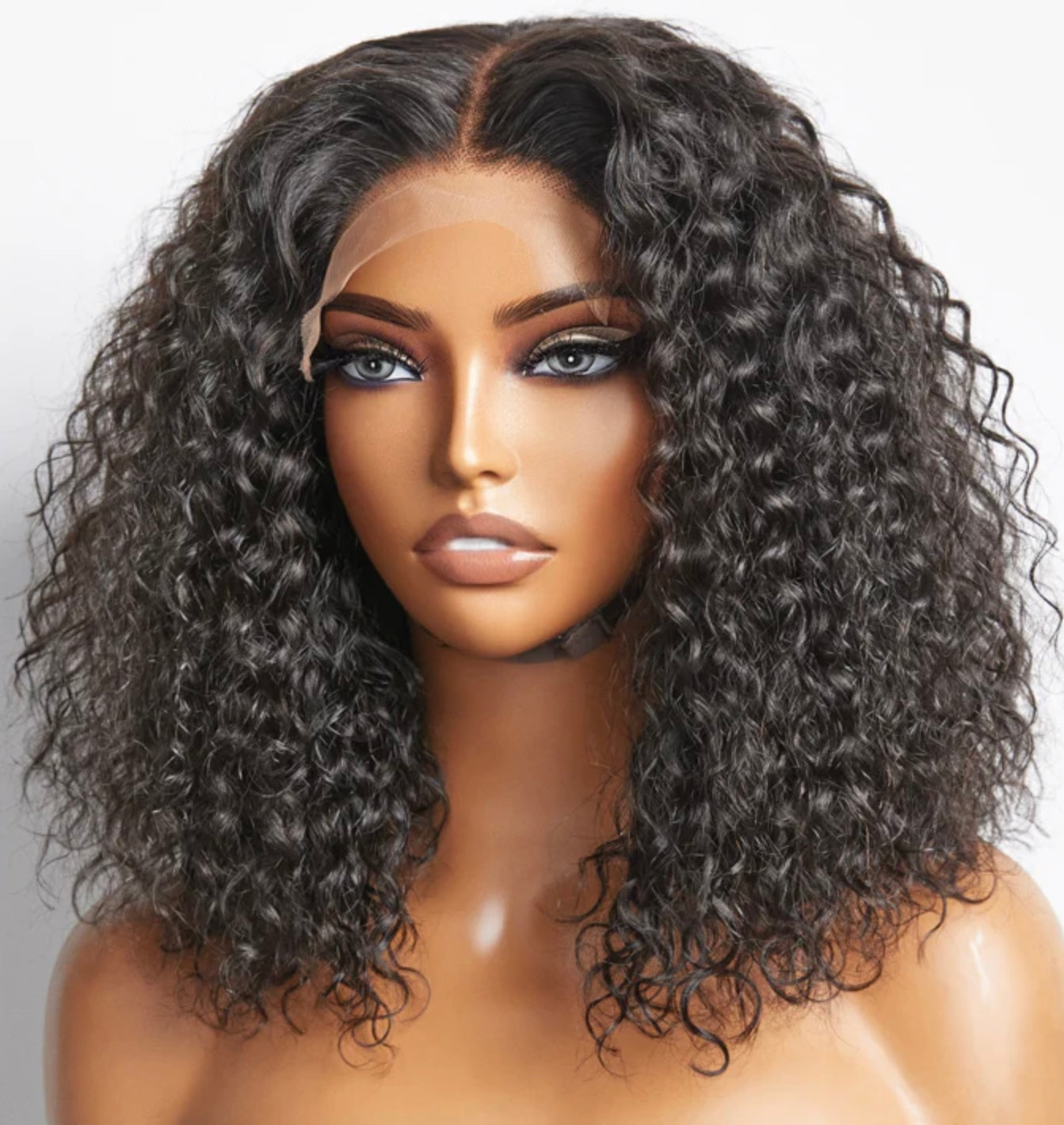 5x5 Glueless Water Wave Lace Closure Bob Wig 150% Density