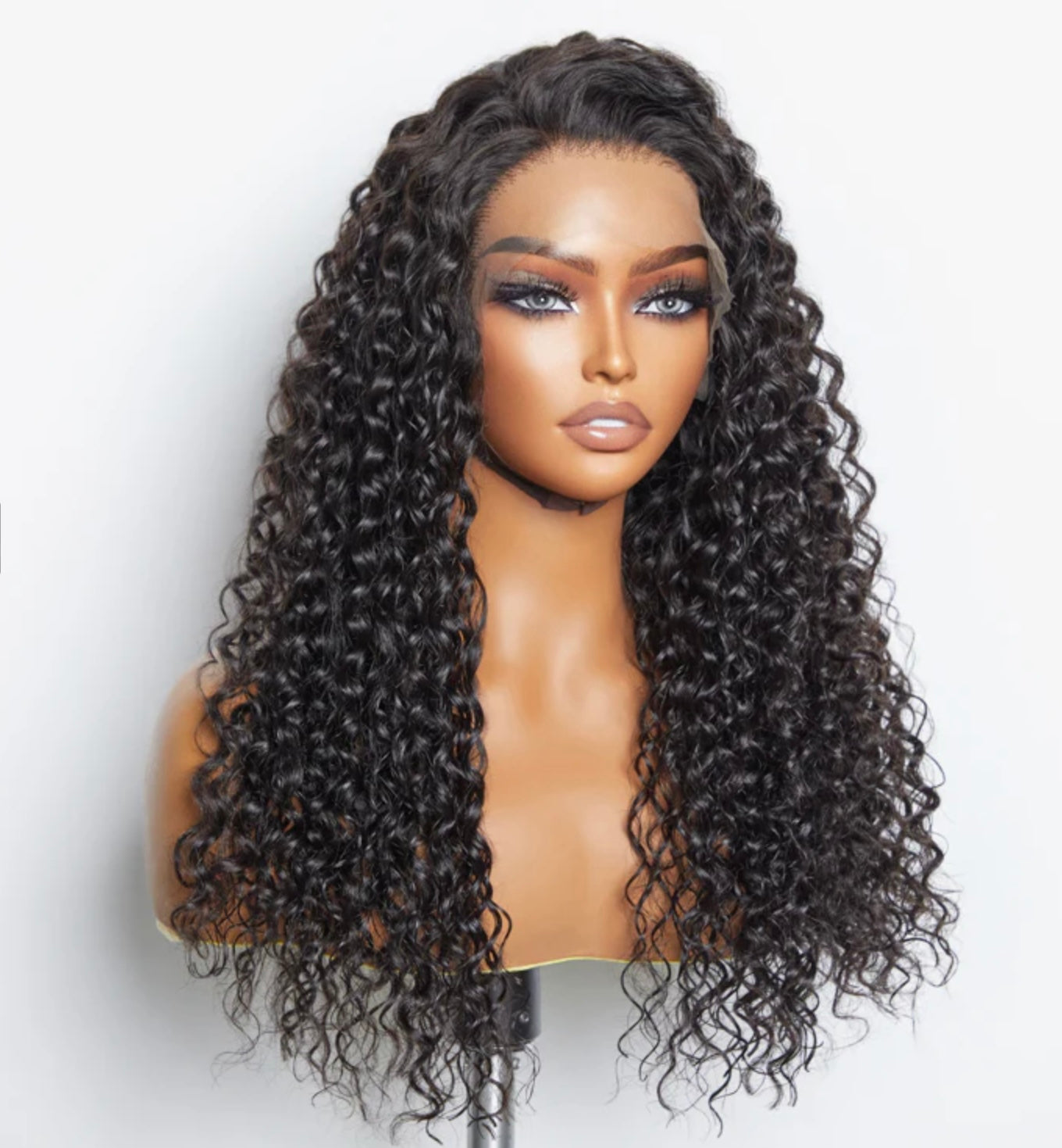 13x6 Glueless 3D Cap Pre-Bleached Water Wave Transparent Lace Front Wig 150% Density