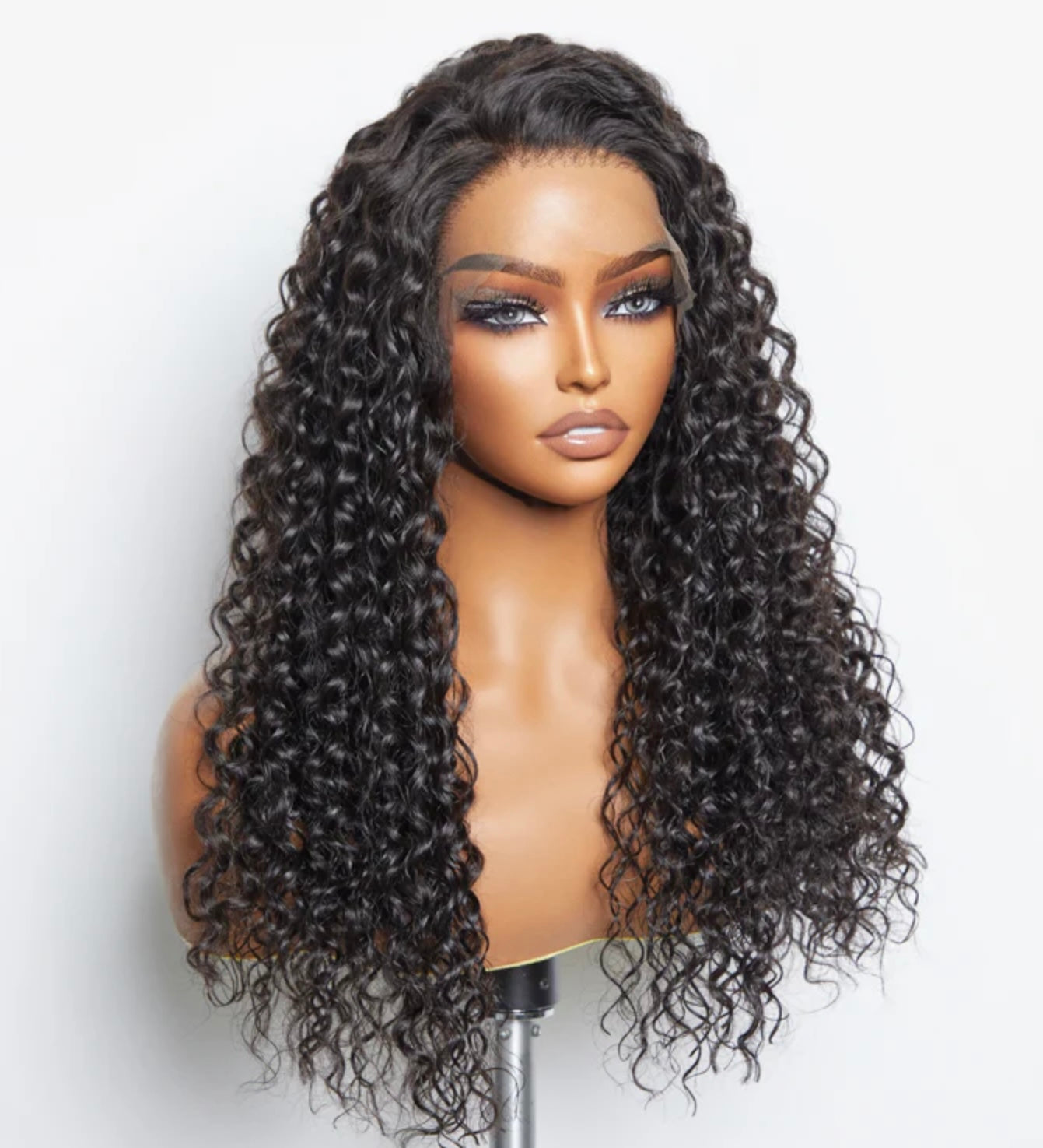 13x6 Glueless 3D Cap Pre-Bleached Water Wave Transparent Lace Front Wig 150% Density