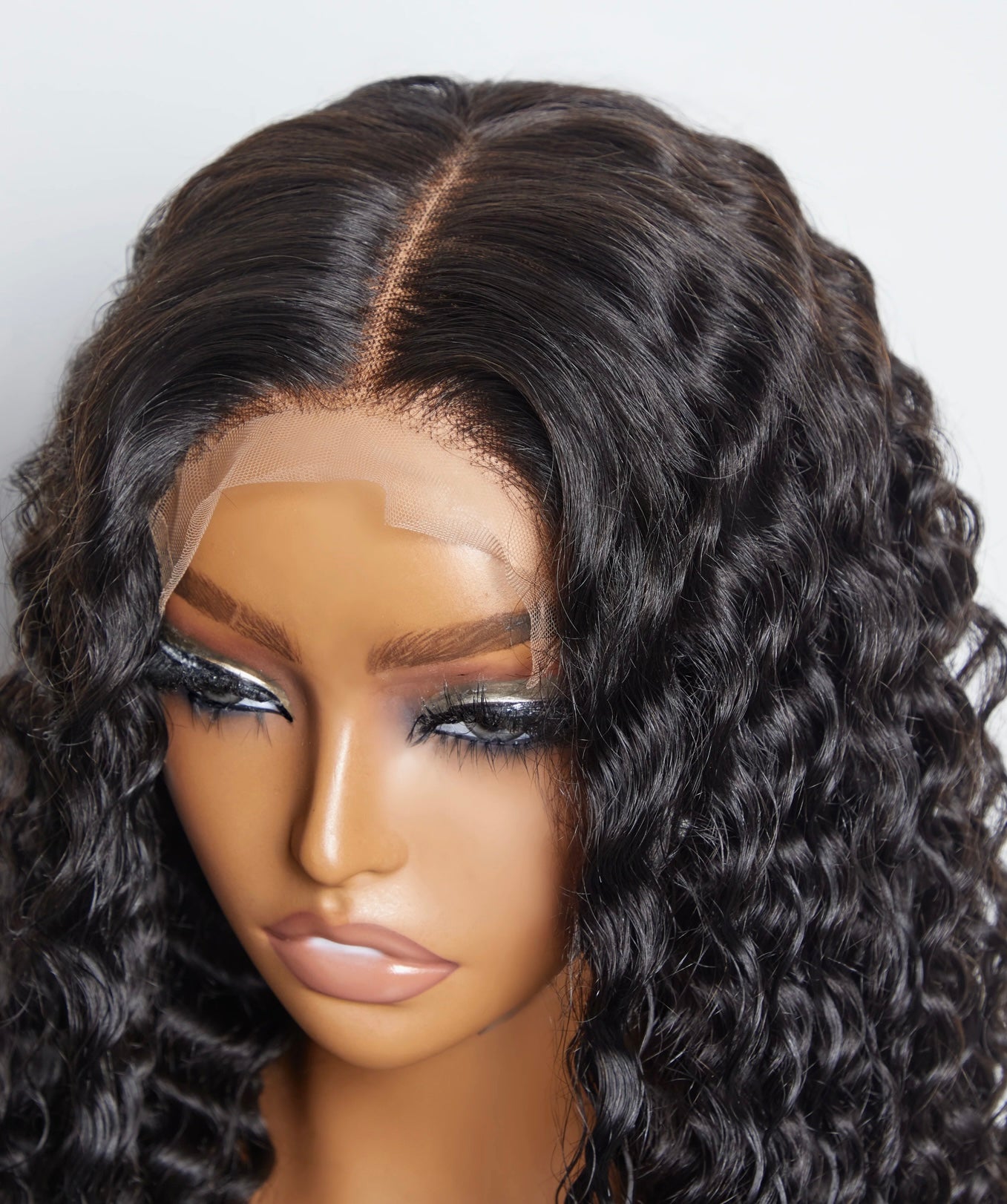 5x5 Glueless Lace Closure Deep Wave Wig 180% Density